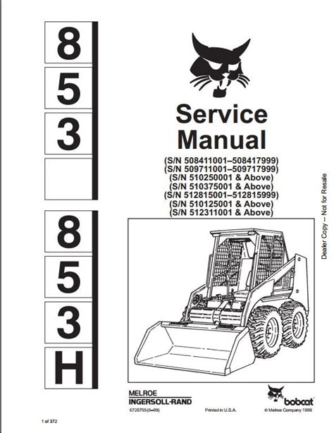 bobcat skid steer 853 parts|853 bobcat manual.